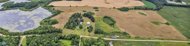 drone / aerial view with a rural view