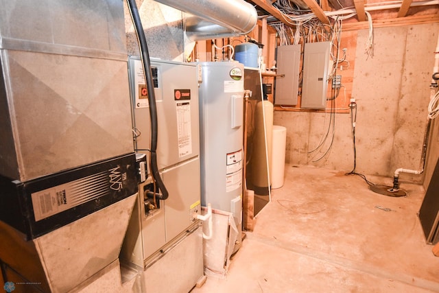 utilities with electric water heater and electric panel