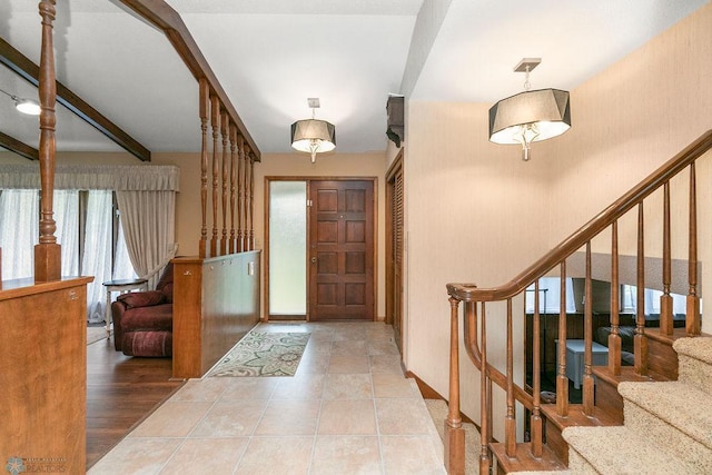 foyer featuring light hardwood / wood-style floors