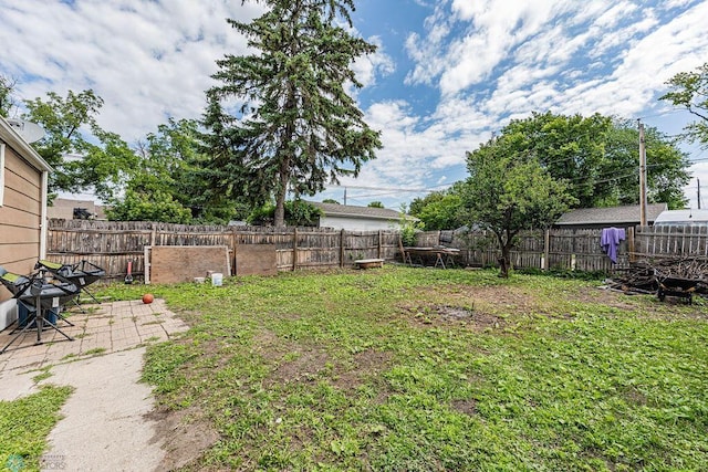 view of yard with a patio area