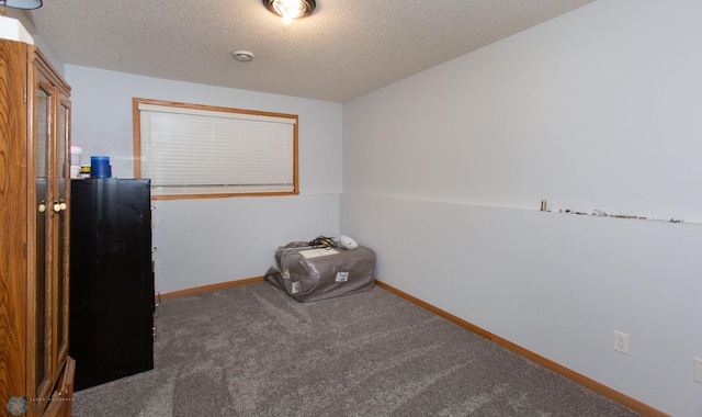 interior space with a textured ceiling