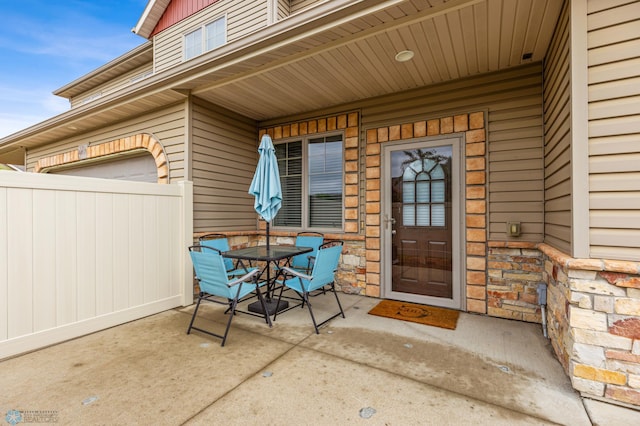 entrance to property with a garage