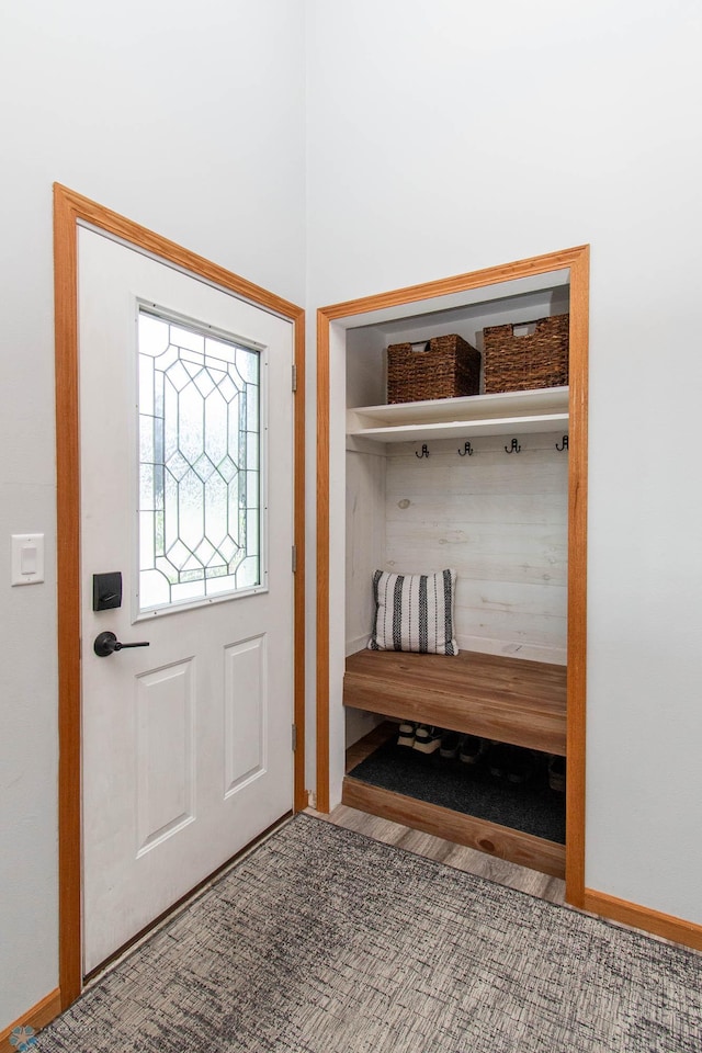 mudroom featuring hardwood / wood-style flooring