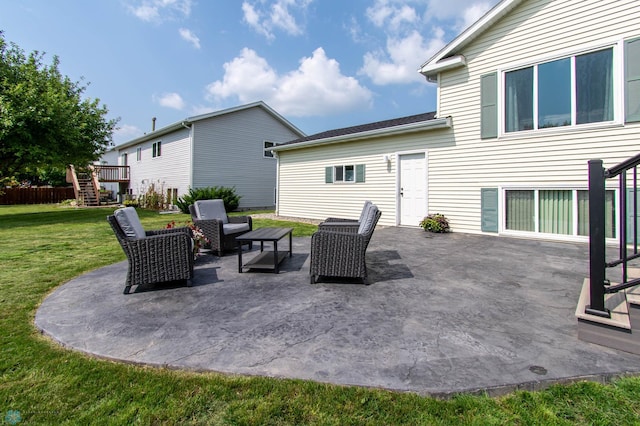 view of patio featuring a deck