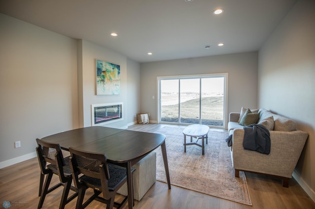 dining room featuring light hardwood / wood-style floors