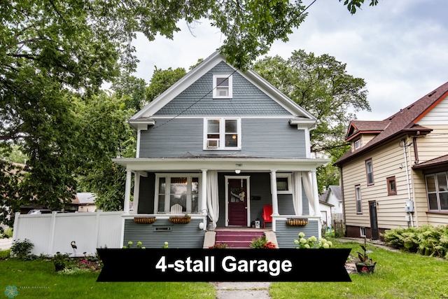 view of front of property with covered porch