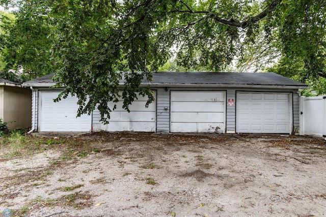 view of garage