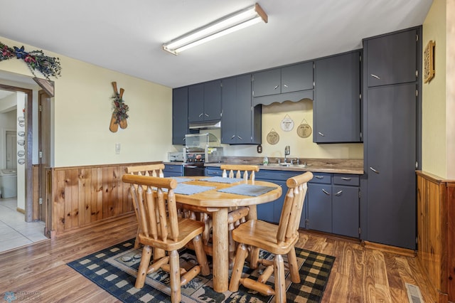 kitchen featuring sink and light hardwood / wood-style floors