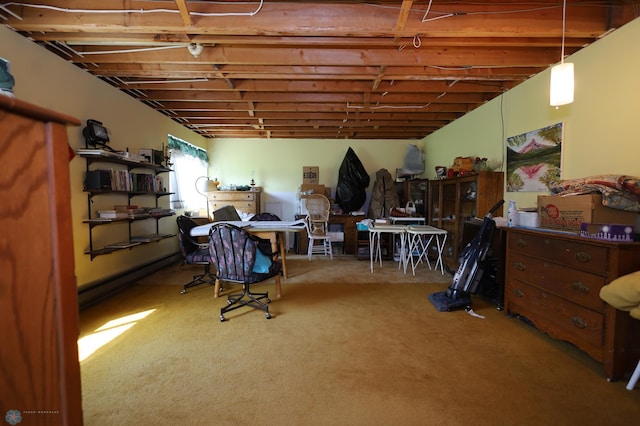 basement with carpet