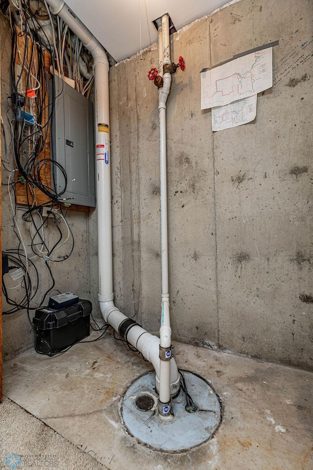 utility room featuring electric panel