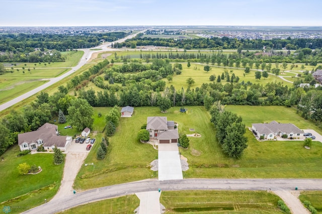 bird's eye view with a rural view