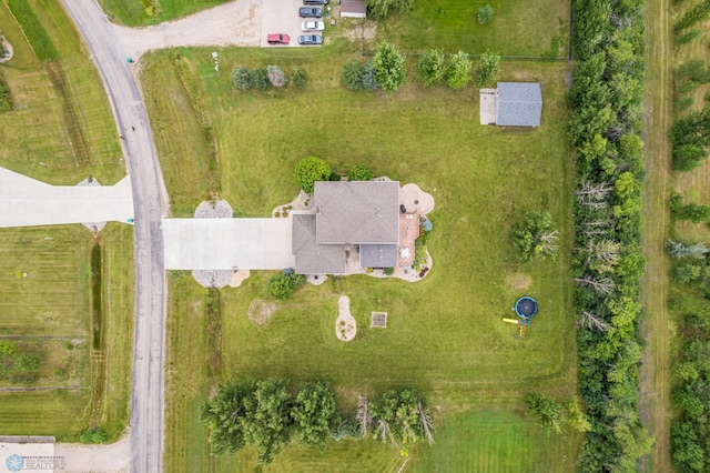 aerial view featuring a rural view