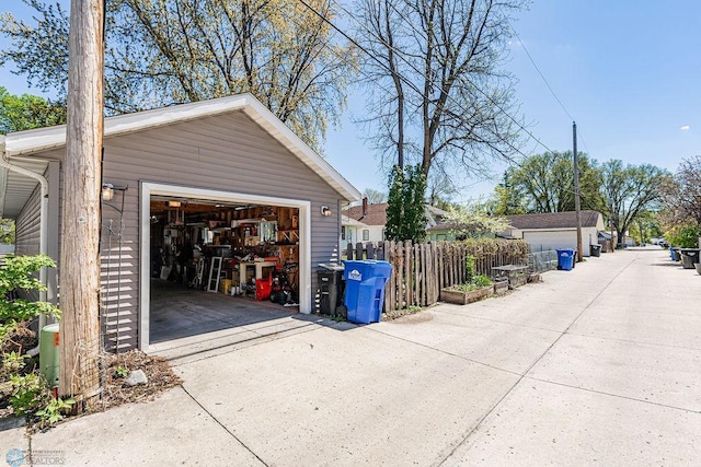 view of garage