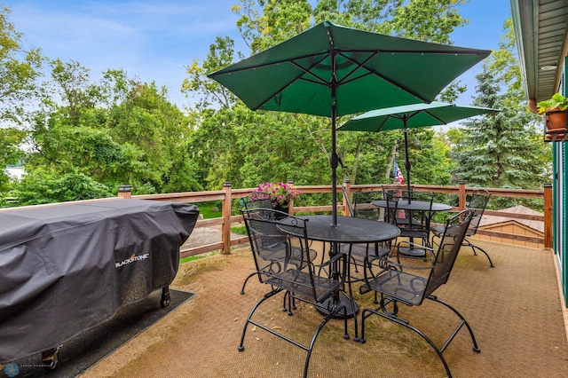 view of patio with area for grilling