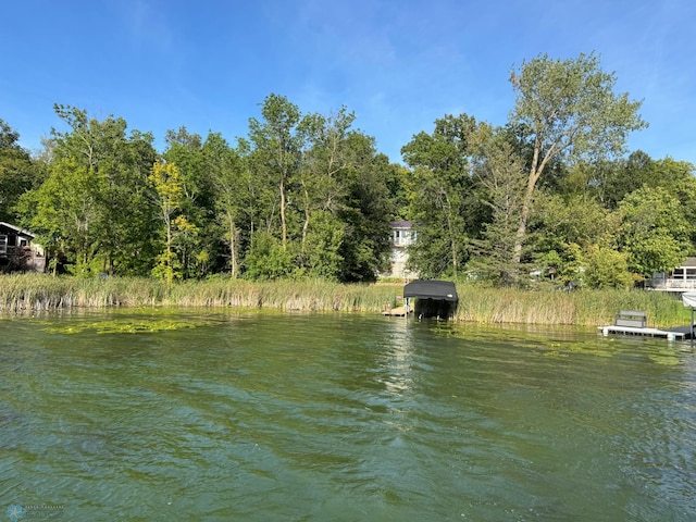 view of water feature featuring a boat dock