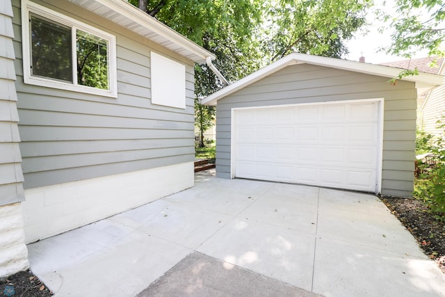 view of garage