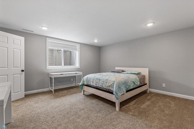 bedroom with carpet