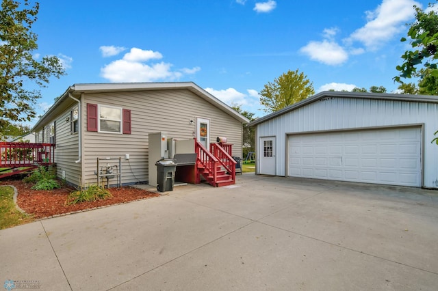 exterior space featuring a garage