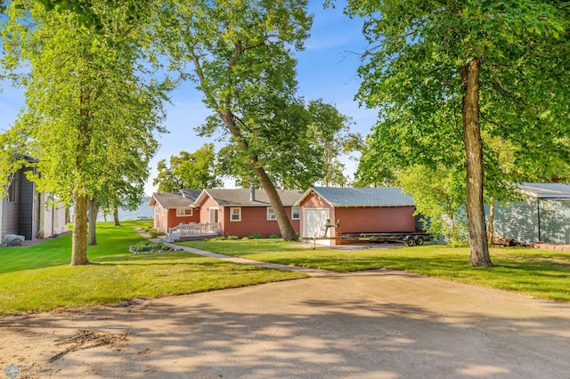 view of front of home with a front yard