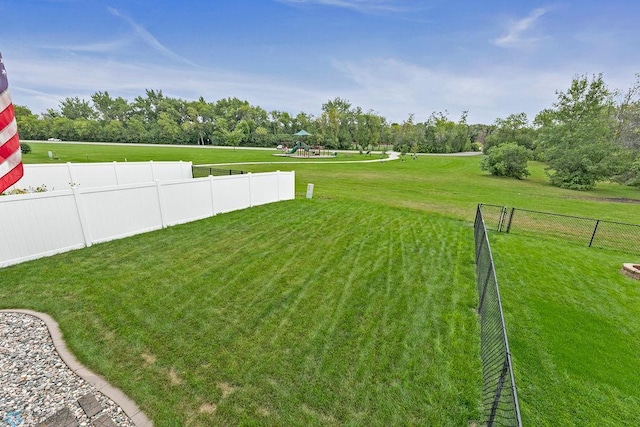 view of yard featuring a playground