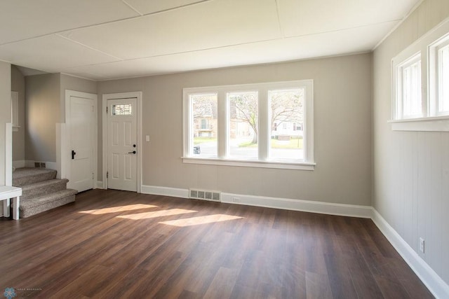 interior space featuring dark hardwood / wood-style floors