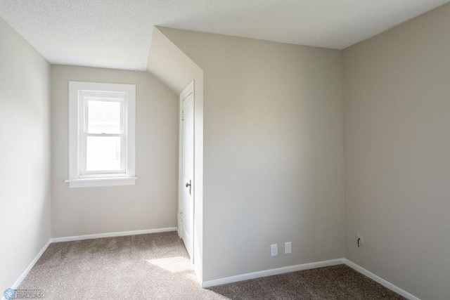 carpeted empty room with a textured ceiling