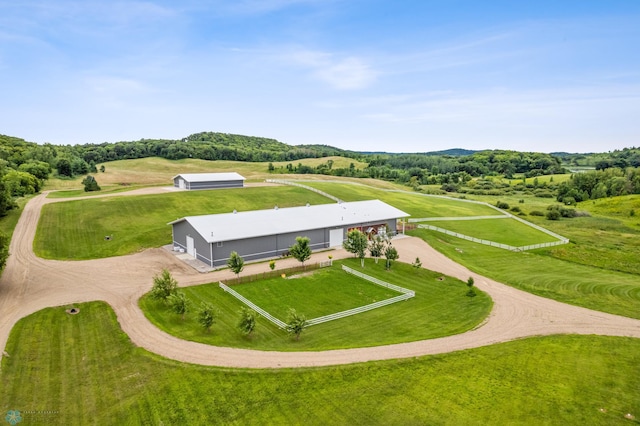 drone / aerial view featuring a rural view