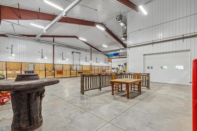 garage with wooden walls