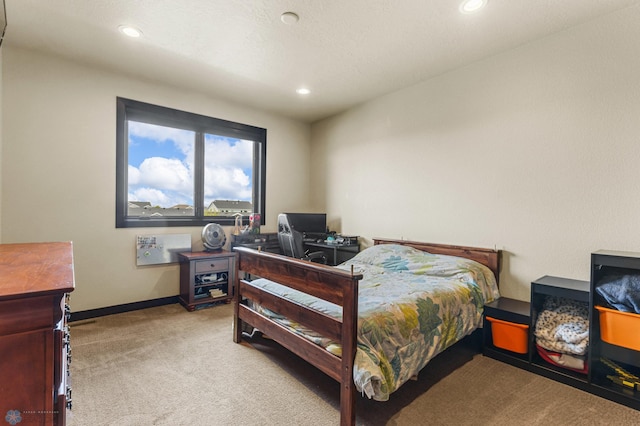 bedroom featuring carpet