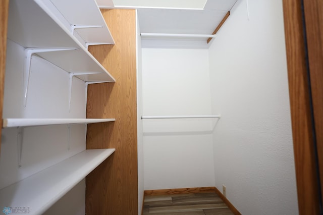 spacious closet featuring hardwood / wood-style floors