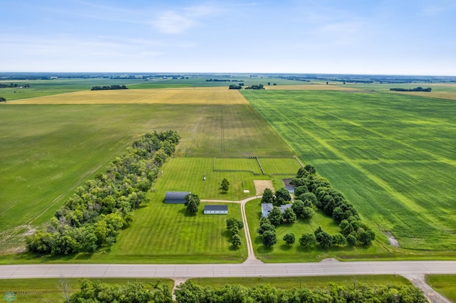 drone / aerial view with a rural view