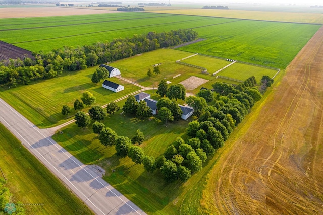 drone / aerial view with a rural view