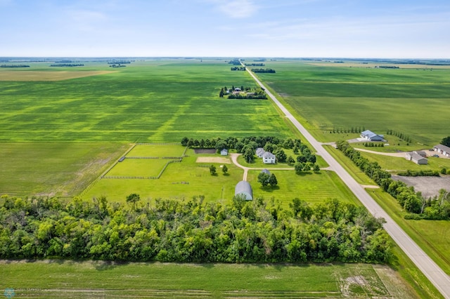 bird's eye view with a rural view