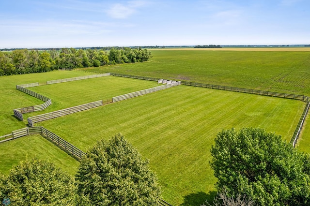 bird's eye view with a rural view