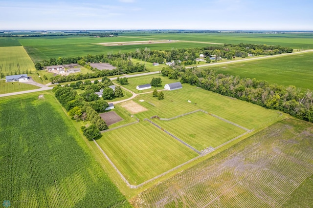 drone / aerial view with a rural view