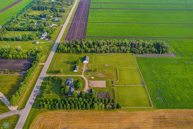 drone / aerial view with a rural view