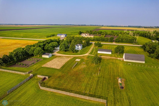 aerial view with a rural view