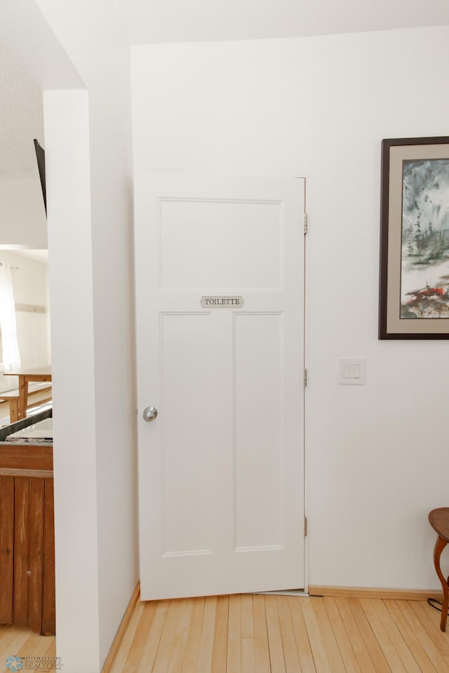 interior space with light hardwood / wood-style floors