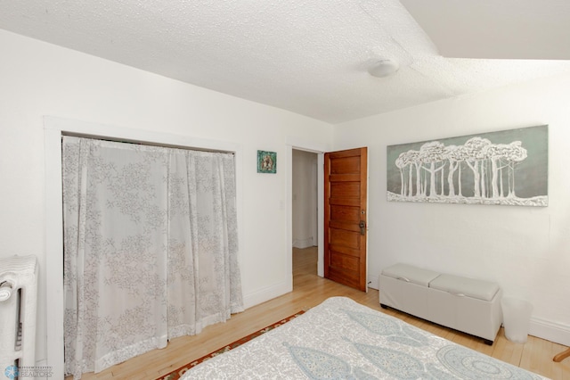 interior space featuring hardwood / wood-style floors and a textured ceiling