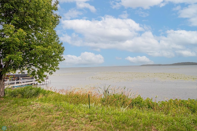 property view of water featuring a view of the beach