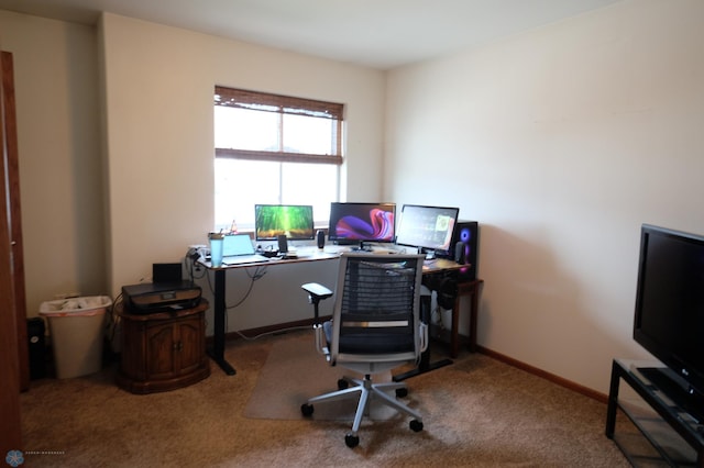 view of carpeted office