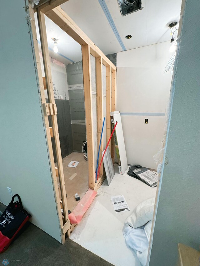 bathroom with concrete floors