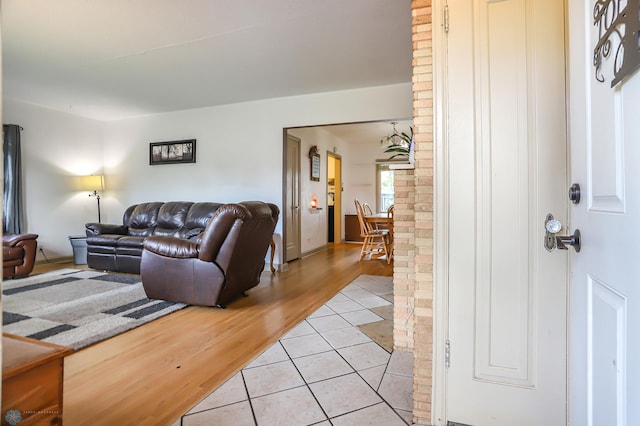 living room featuring light hardwood / wood-style floors