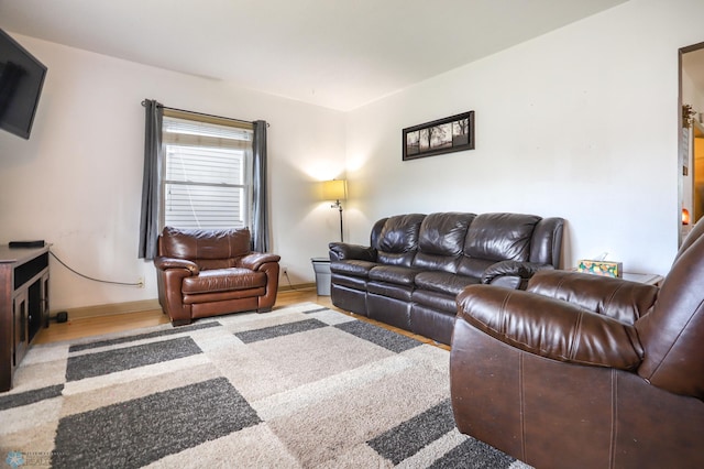 living room featuring light hardwood / wood-style flooring