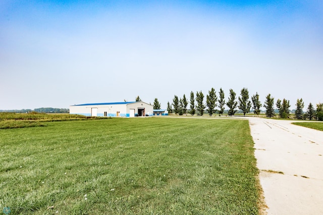 view of road with a rural view