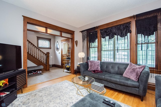 living room featuring hardwood / wood-style floors