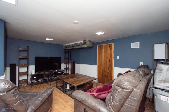 living room featuring wood-type flooring