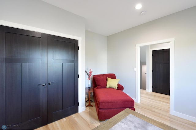 living area featuring light hardwood / wood-style floors