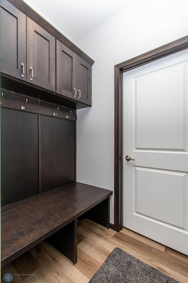 mudroom featuring light hardwood / wood-style floors