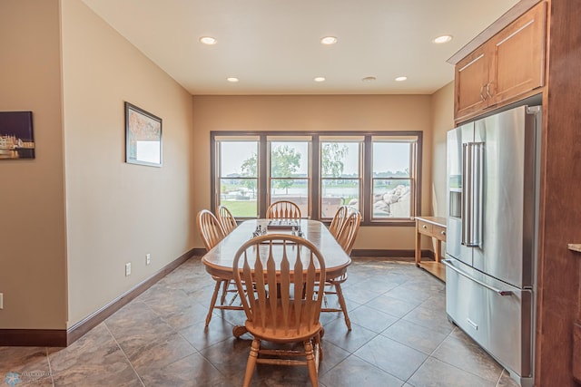 view of tiled dining room